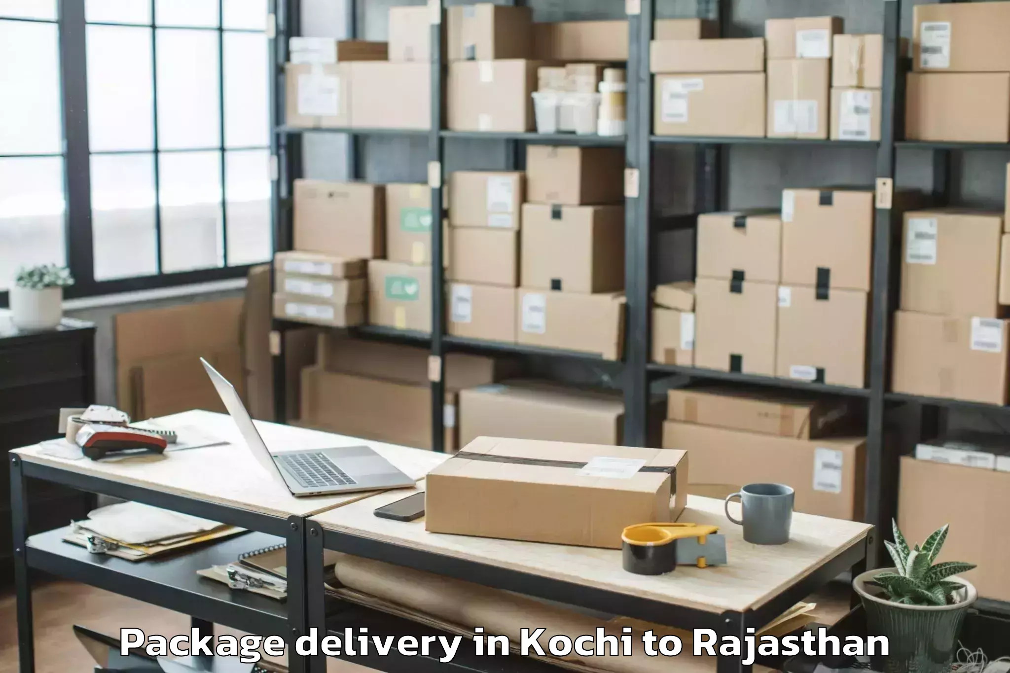 Quality Kochi to Sangam University Bhilwara Package Delivery